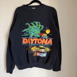 90s Daytona NASCAR Racing Sweatshirt XL SSI Made in USA Motorsports Crewneck Sun